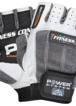 Спортивные перчатки для фитнеса power system ps-2300 fitness grey/white s pro_460