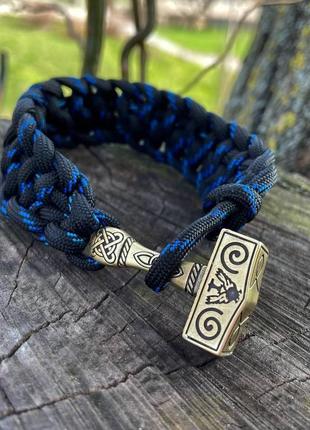 Чоловічий браслет молот тора №3 ручної роботи паракорд gorillas accessories pro350