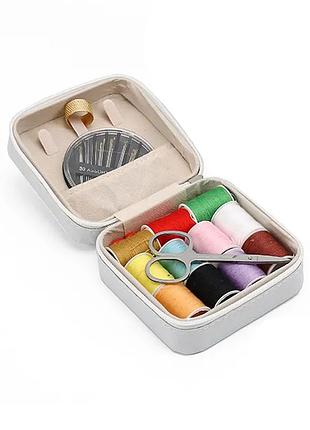 Набор для шитья, нитки иголки и аксессуары для шитья, в белом цвете