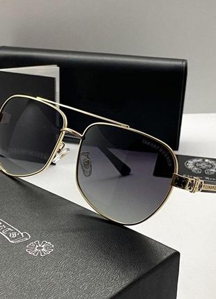 Солнцезащитные очки мужские золотые chrome hearts поляризованные трендовые очки от солнца для мужчин