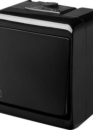 Кнопка звонка "колокольчик" vhe-4-bl (черная, ip54), етi