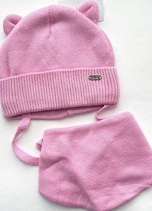 Набір 44-46 розмір шапочки хомута і на липучці демисезон для дівчинки