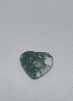 Моховый агат "сердце" натуральный кулон/кабошон агат. кулон с агатом индия!3 фото