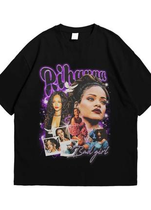 Футболка с принтом rihanna xxxl черный