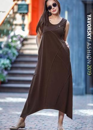 Летнее платье  хлопок размер s, m, l, xl цвет желтый чёрный коричневый и св/серый4 фото