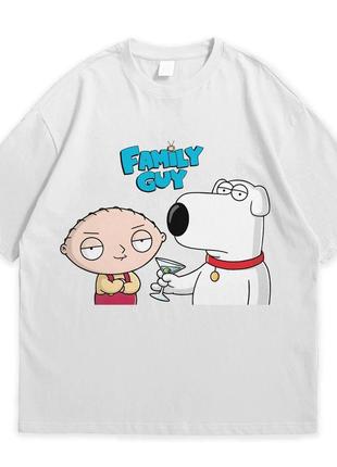 Футболка с принтом гриффины family guy brian and stewart griffin xxxl белый