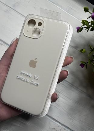 Чехол на iphone (айфон) 13  квадратные борта  silicone case full camera apple