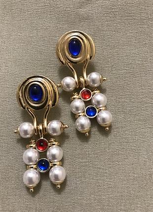 Шикарные серьги с жемчужинами гельдика стекло