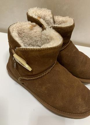 Зимние натуральные замшевые угги blue motion размер 37-38 карочные