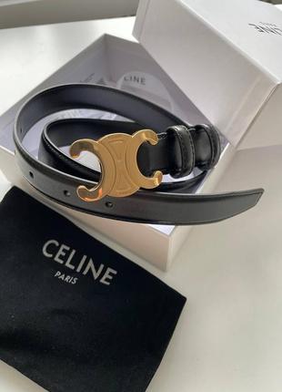 Ремень подceline кожаный 2 см, 1,8 см золотая фурнитура