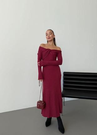 Платье женское длинное ангора рубчик