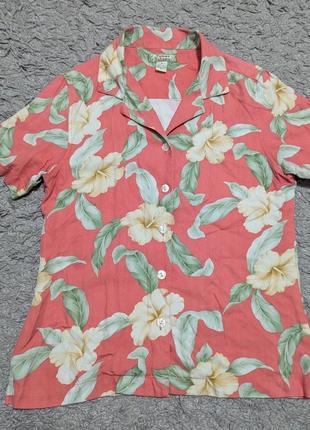 Винтажная рубашка от tommy bahama, size xs, 100% шелк, плечи 37 подмышки 45 длина 58