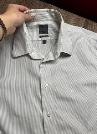 Сорочка в полоску calvin klein чоловіча slim fit