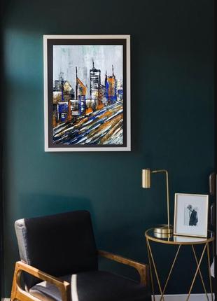 Авторская картина интерьерная "traffic city ".