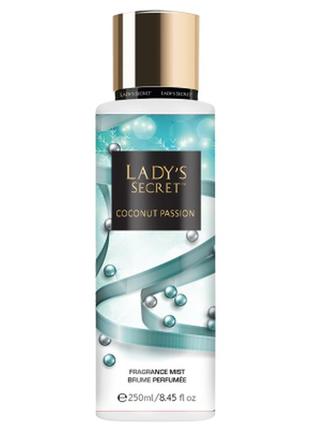 Женский парфюмированный спрей - мист для тела lady's secret coconut passion 250 мл турция  livesta