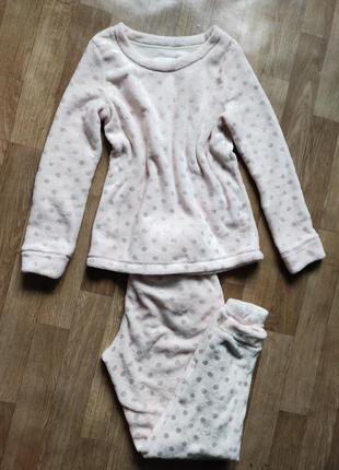 Розкішна плюшева піжама з золотистим принтом tu