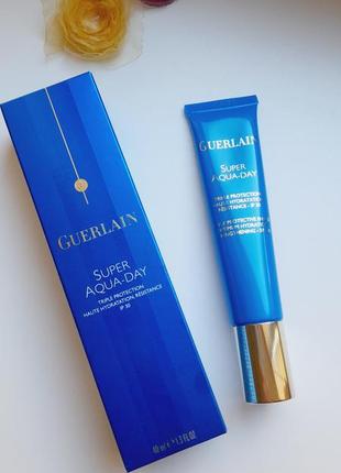 Зволожуючий флюїд для обличчя - guerlain super aqua-day triple protective shield spf30