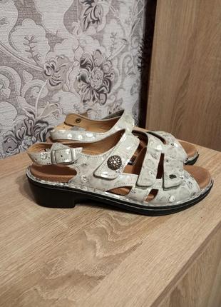 Finn comfort ортопедические кожаные сандалии на широкую ногу