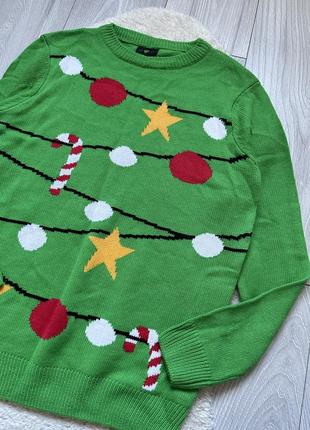Свитер новогодний елка вязаная кофта