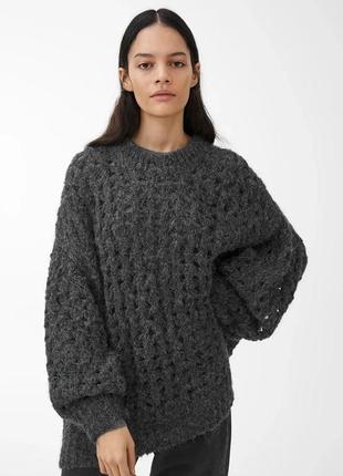 Arket Sneaker knit oversized wool jumper вовняний оверсайз джемпер светр