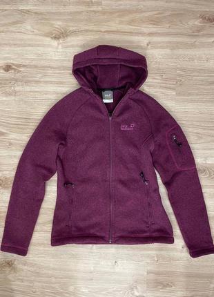 Флисовая зип кофта jack wolfskin