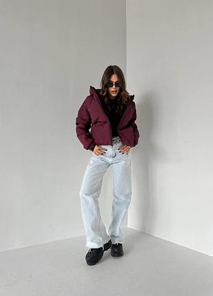 Жіноча зимова куртка колір бургунді