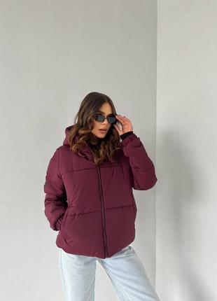 Жіноча зимова куртка колір бургунді
