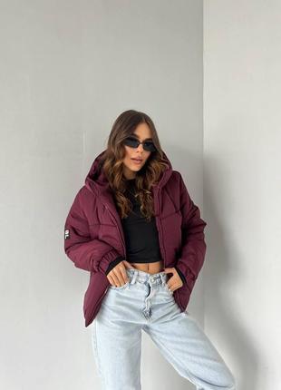 Жіноча зимова куртка колір бургунді