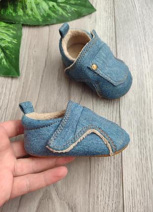 Теплые пинетки туфельки джинсовые h&m 16/17