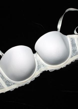85d / 38d гладкий безшовний бюстгальтер балконет без бретель анжеліка з мереживною спинкою h&m