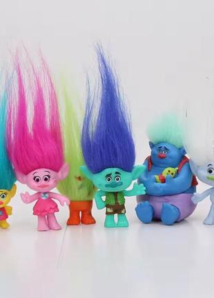 Набір іграшок тролі trolls (6 штук), нові
