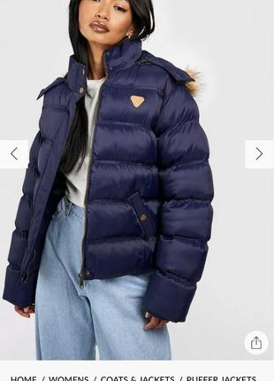 Куртка стьобана з капюшоном boohoo