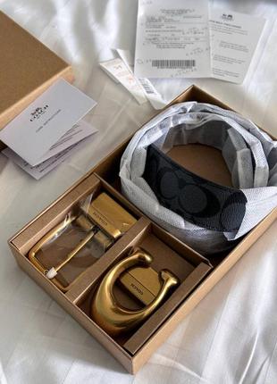 Ремінь coach belt kit gold fittings ремень коач