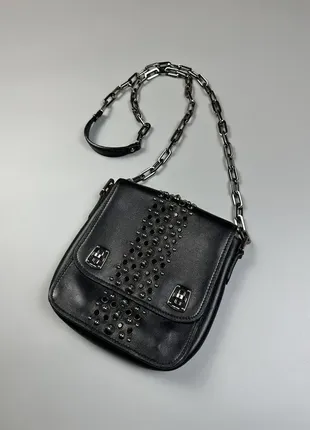 Женская кожаная сумка miu miu tracolla pelle nera