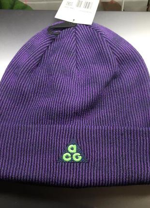 Шапка фиолетовая зимняя теплая nike acg оригинал новая