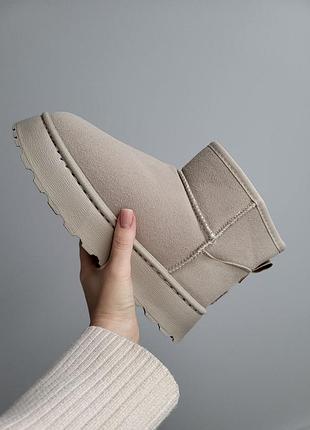 Уги угі угги уггі sport ugg mini platform beige