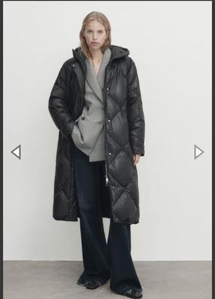 Куртка пухове пальто пуховик massimo dutti diamond jacket