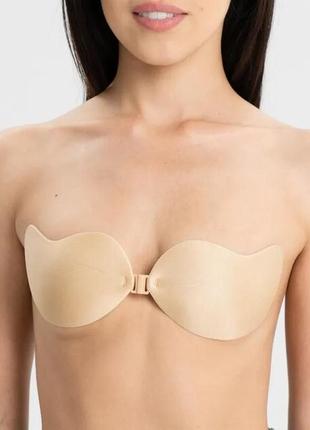 Силіконовий ліфчик без бретельок fly bra decollete розмір b біжевий