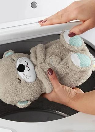 Детская интерактивная мягкая игрушка “выдра” дышащая, ночник музыкальный для сна с подсветкой