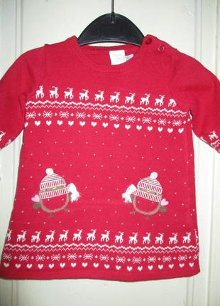 Платье новогоднее.0-3 мес 2