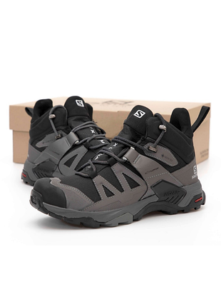 Мужские водонепроницаемые трекинговые кроссовки salomon x ultra gore-tex bkavk brown