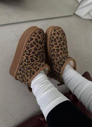 Уги угі угги уггі UGG Oh Yeah Slide Black platform ginger leopard suede