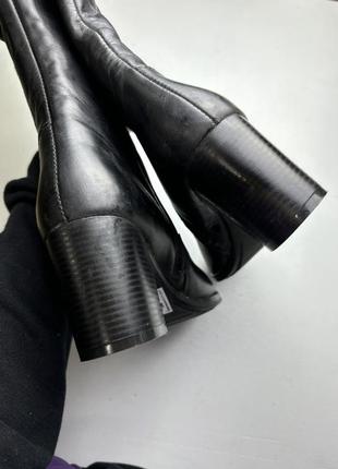 Сапоги кожаные зимние на каблуках