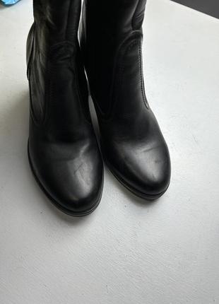 Сапоги кожаные зимние на каблуках