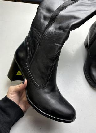 Сапоги кожаные зимние на каблуках