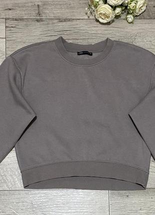 Укороченная толстовка, кофта на флисе zara, р.s-m