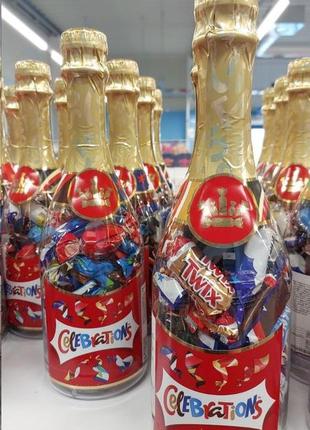 Шоколадні цукерки celebrations у формі пляшки шампанського, 312 грам