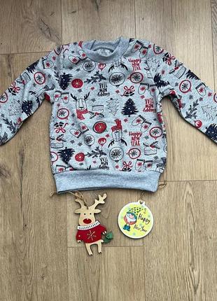 Новорічний світшот з начосом 98-104 см