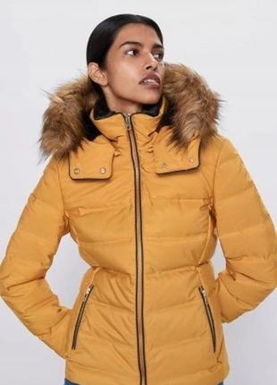 Куртка пуховик с капюшоном zara