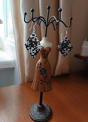 Серьги новый год снег